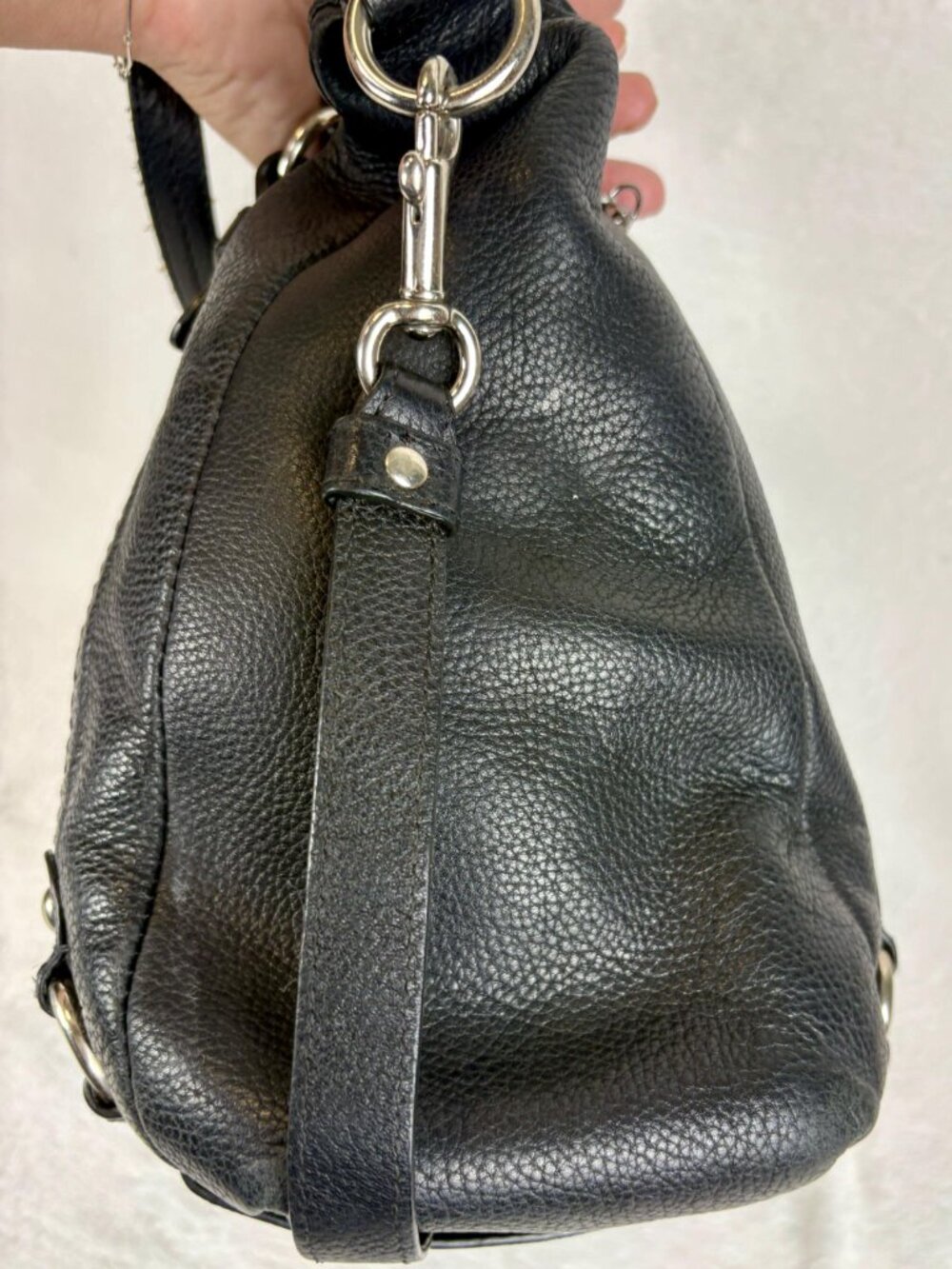 Coach Alexandra Bag in Black Pebble Leather with Chain - Picture 7 of 16
